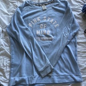 PINK Victoria Secret light blue long sleeve pull over!